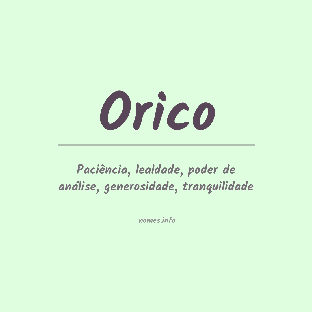 Significado do nome Orico