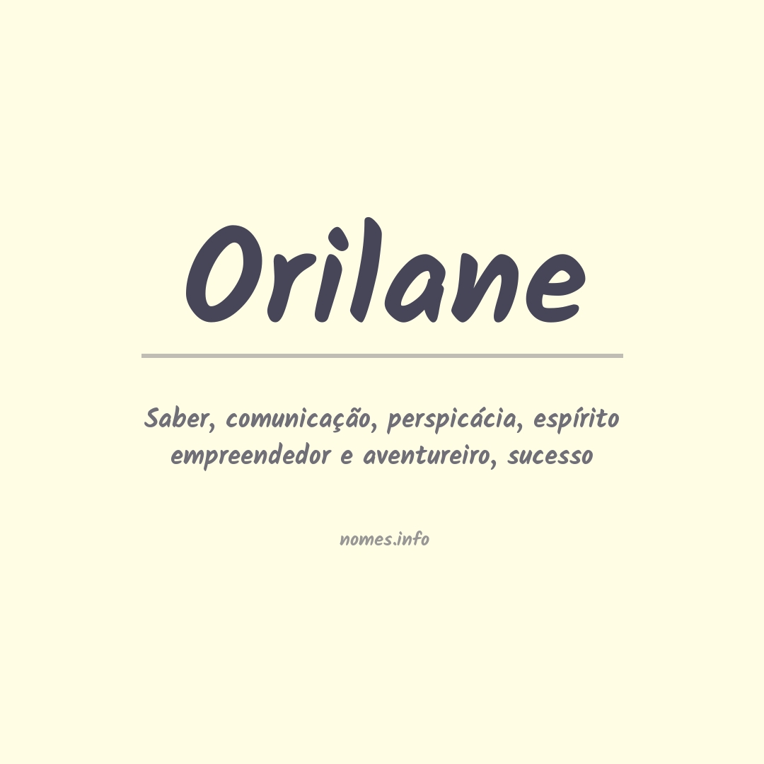 Significado do nome Orilane