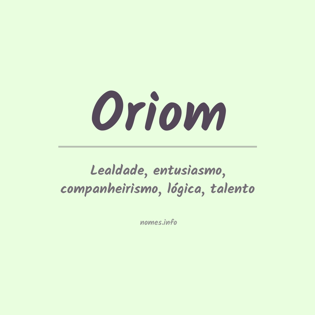 Significado do nome Oriom