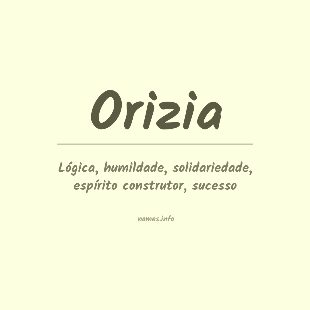 Significado do nome Orizia