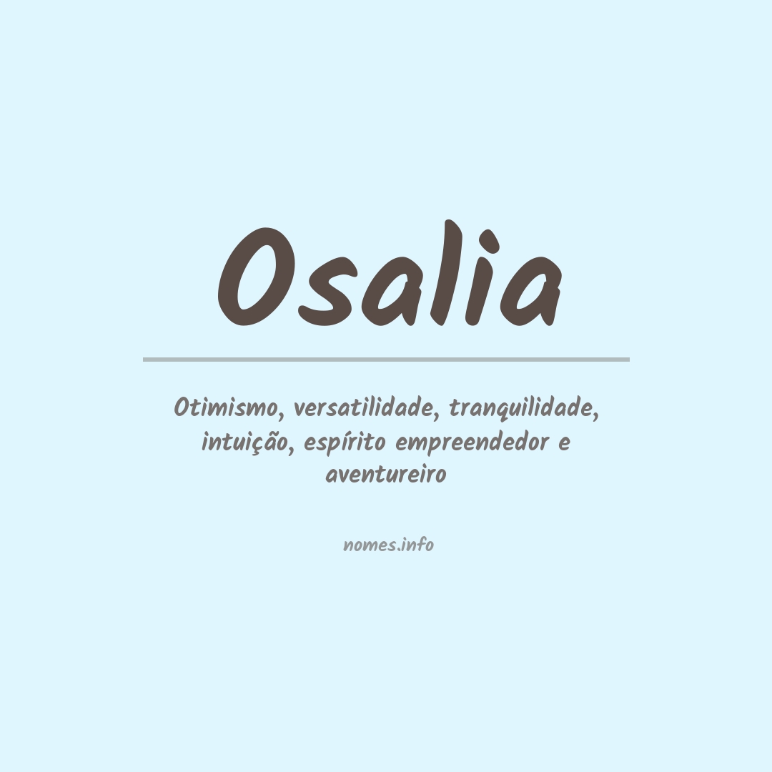 Significado do nome Osalia