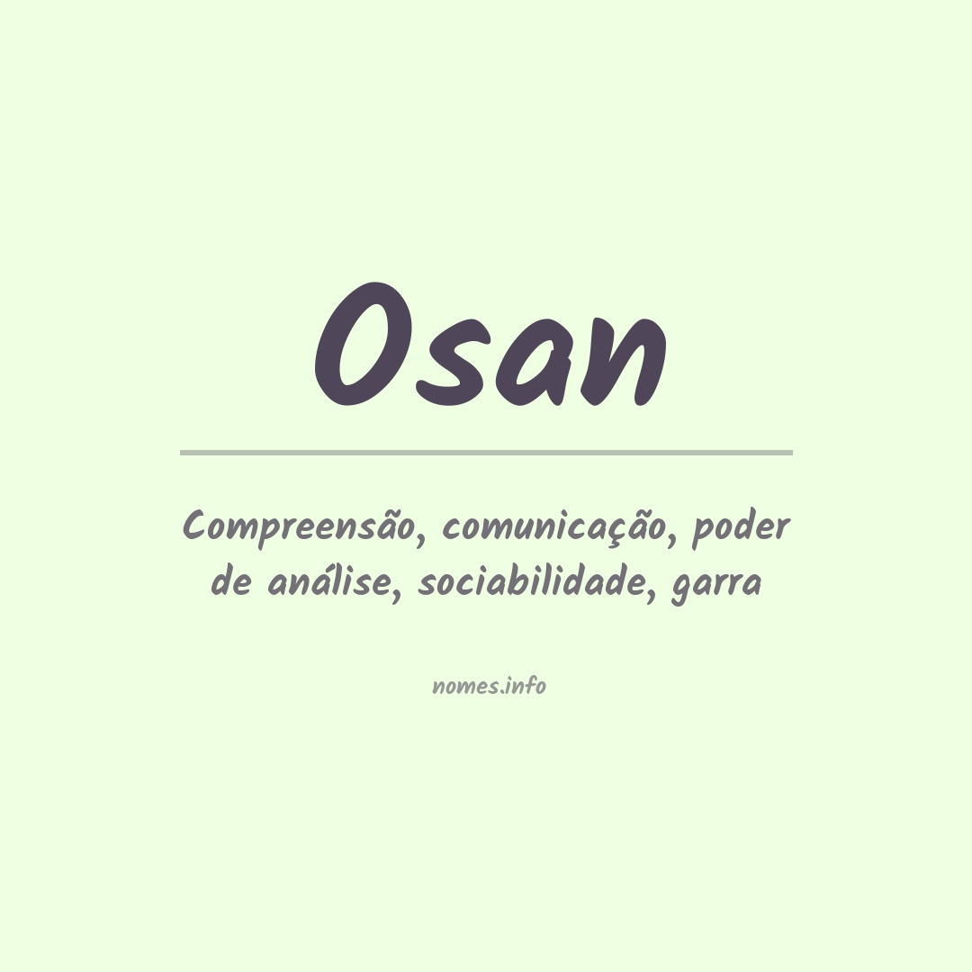 Significado do nome Osan