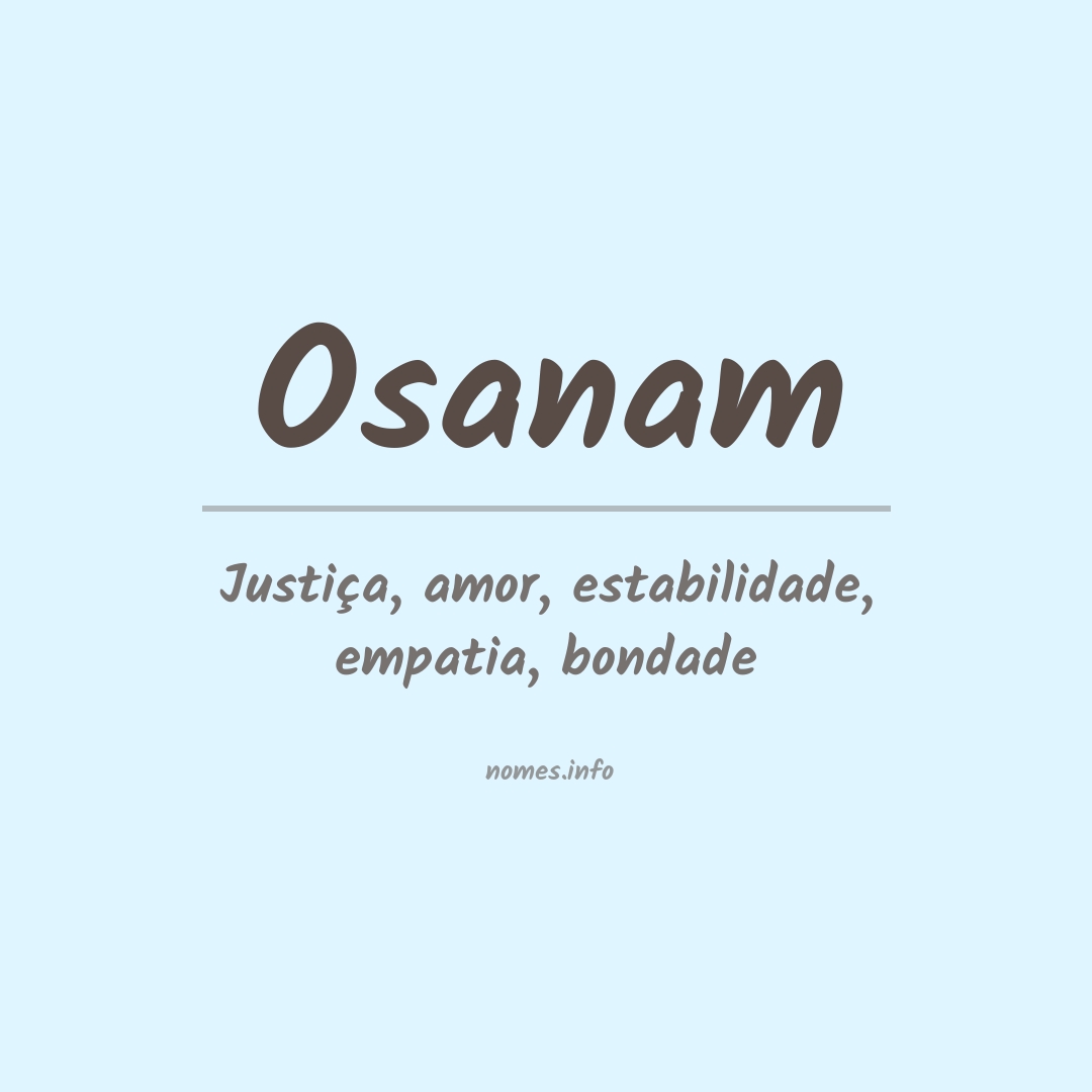 Significado do nome Osanam