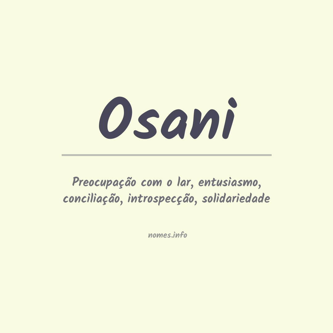 Significado do nome Osani