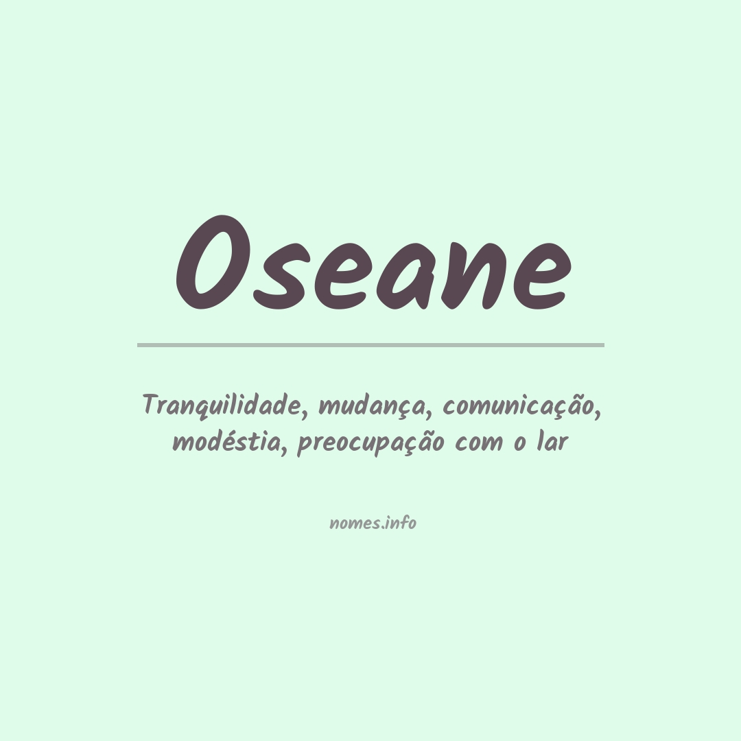 Significado do nome Oseane