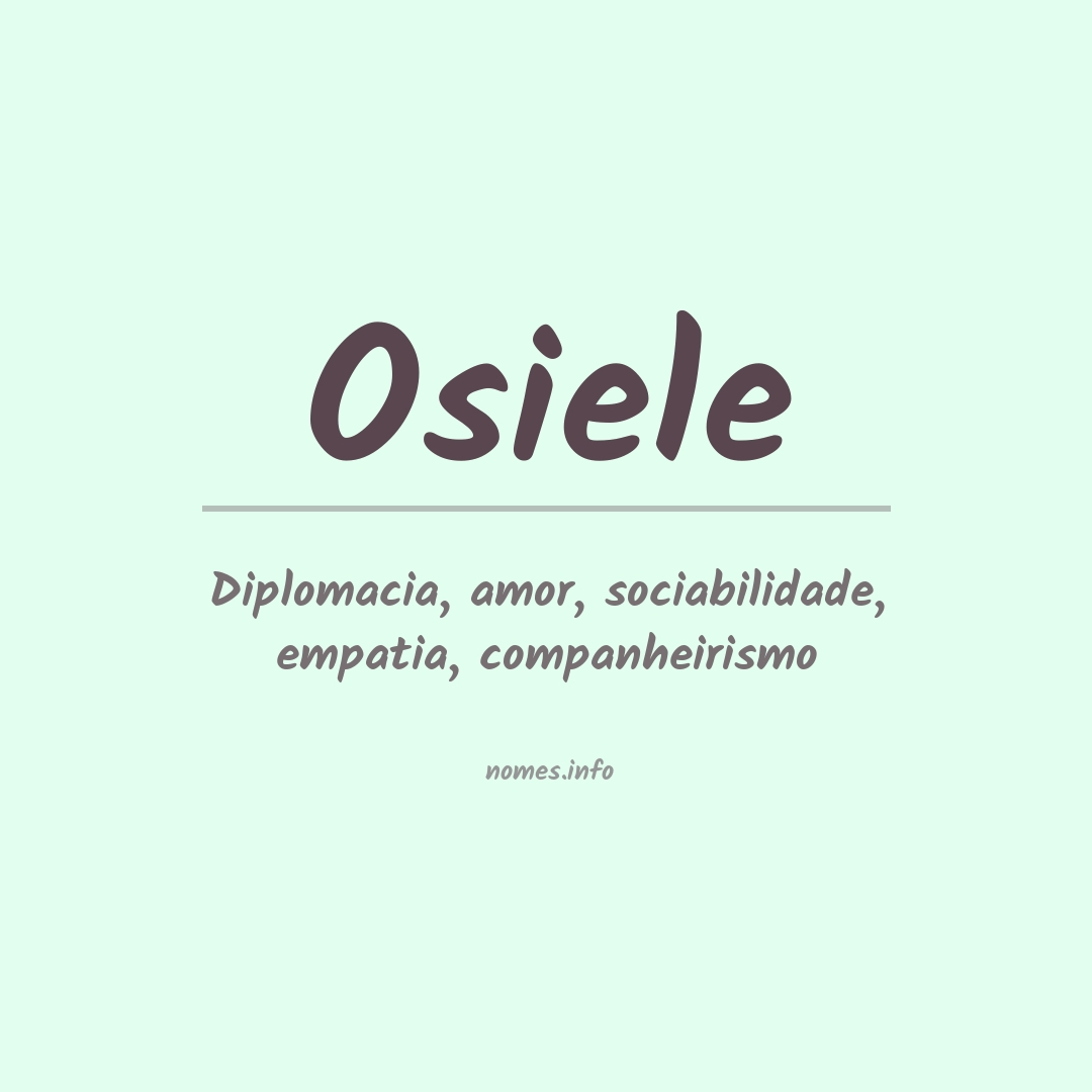 Significado do nome Osiele