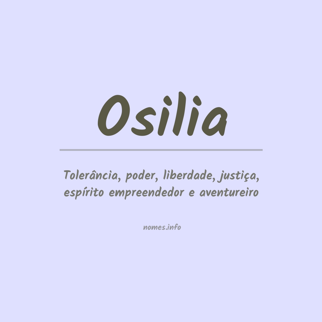 Significado do nome Osilia