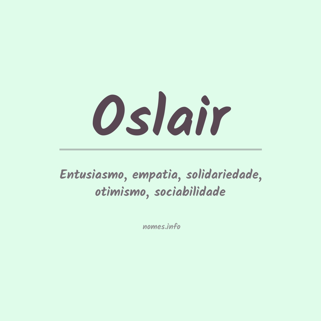 Significado do nome Oslair