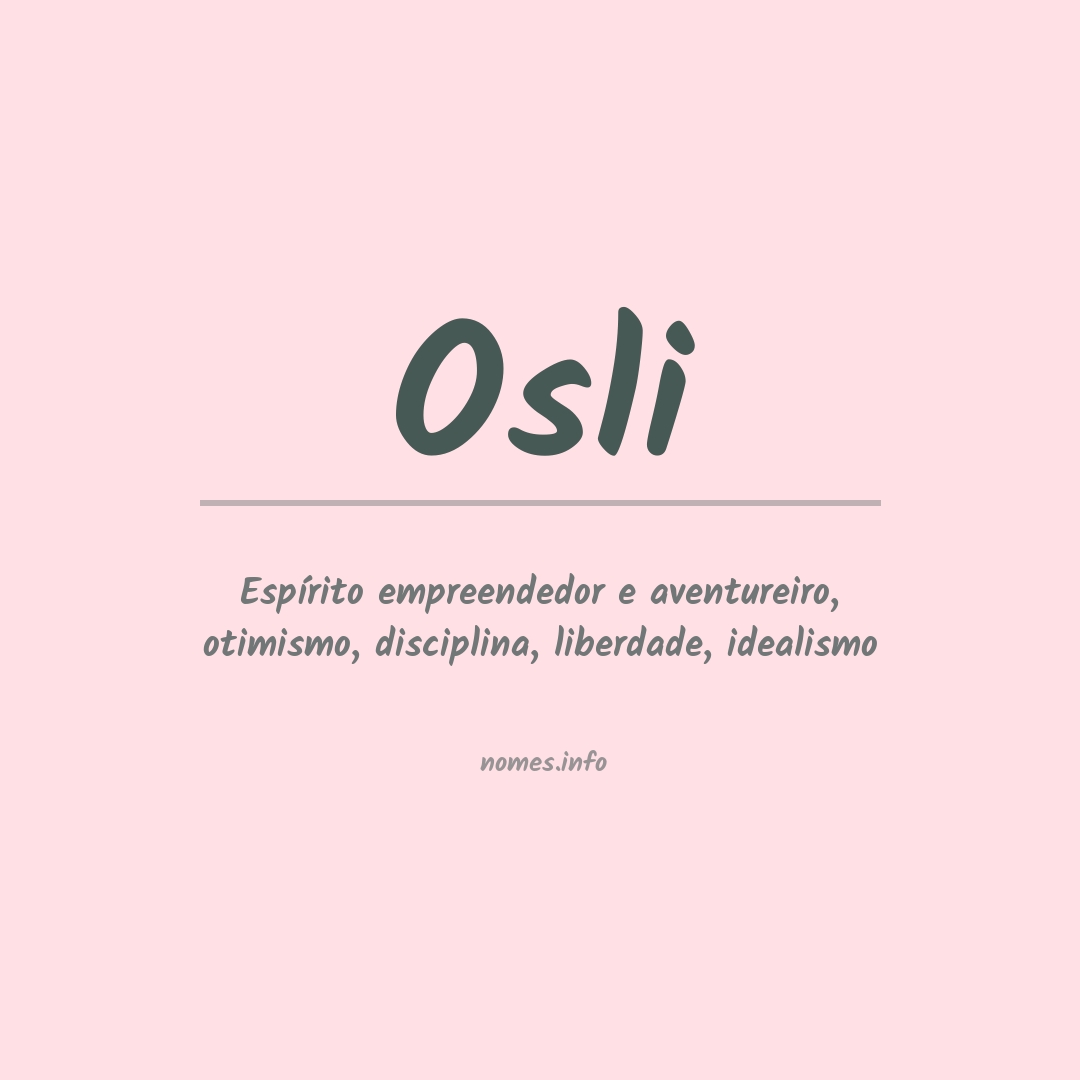 Significado do nome Osli
