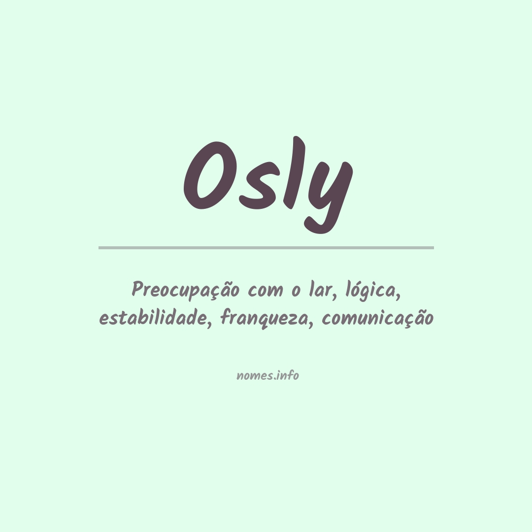 Significado do nome Osly