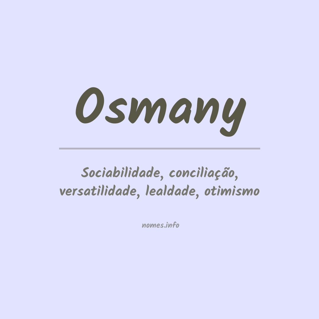 Significado do nome Osmany