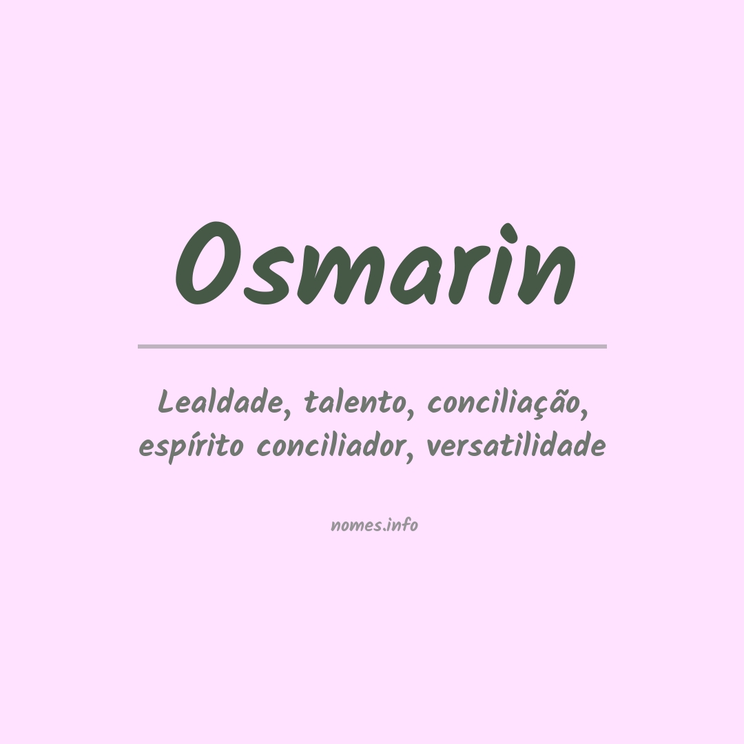 Significado do nome Osmarin