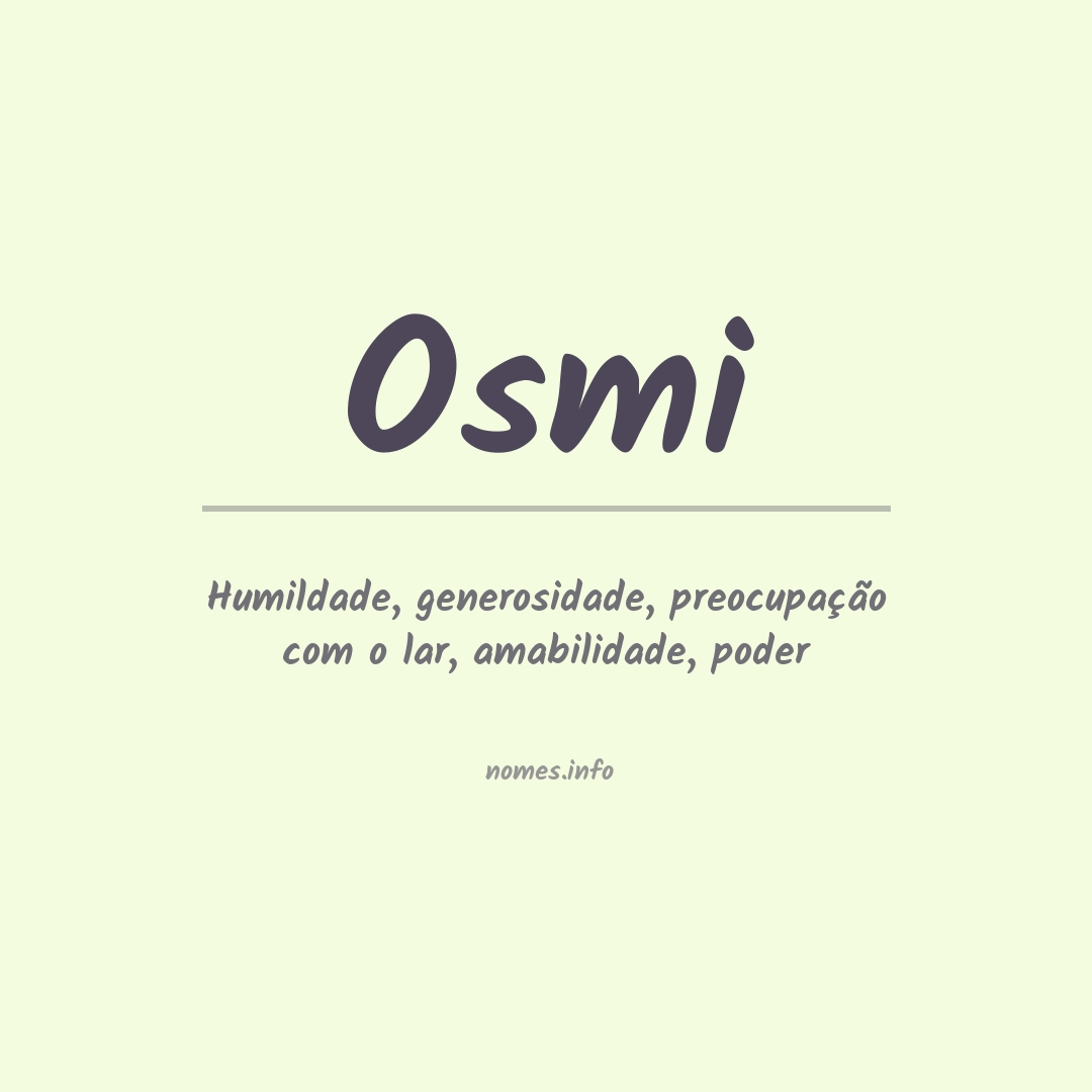 Significado do nome Osmi