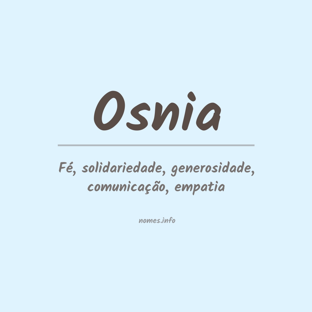 Significado do nome Osnia