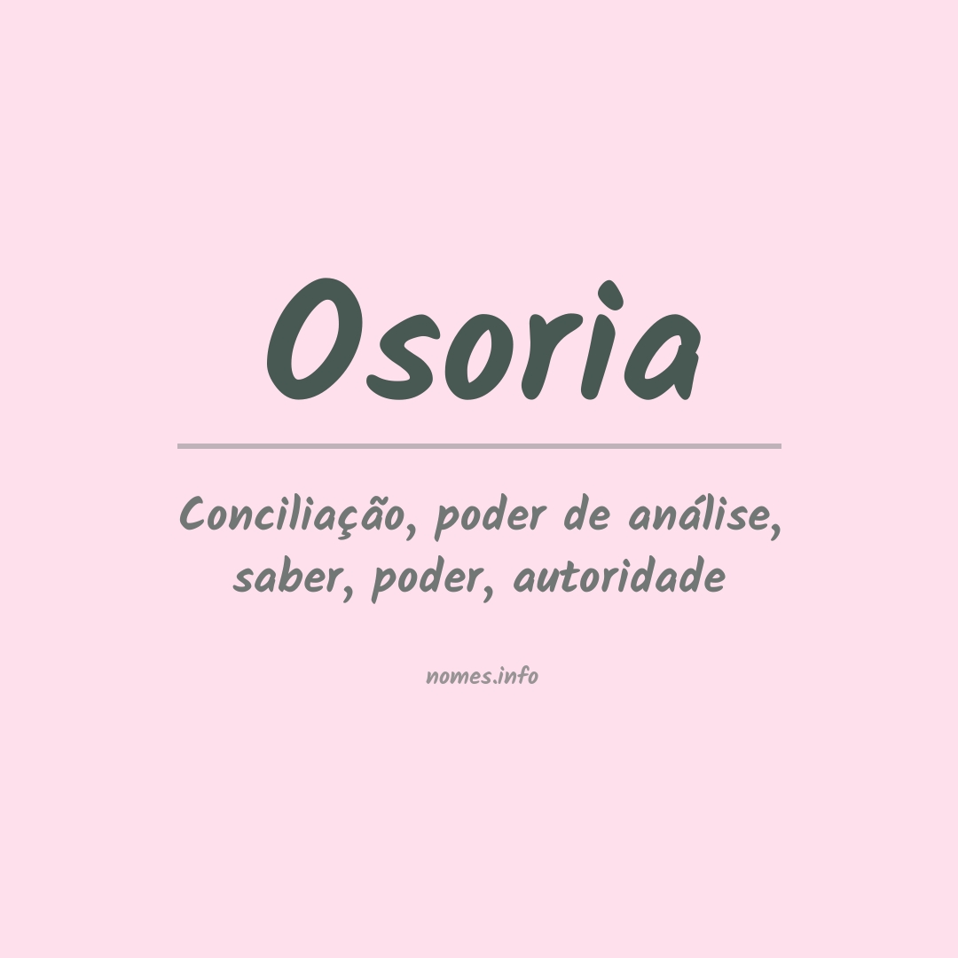 Significado do nome Osoria