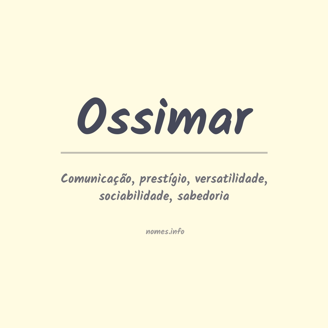 Significado do nome Ossimar