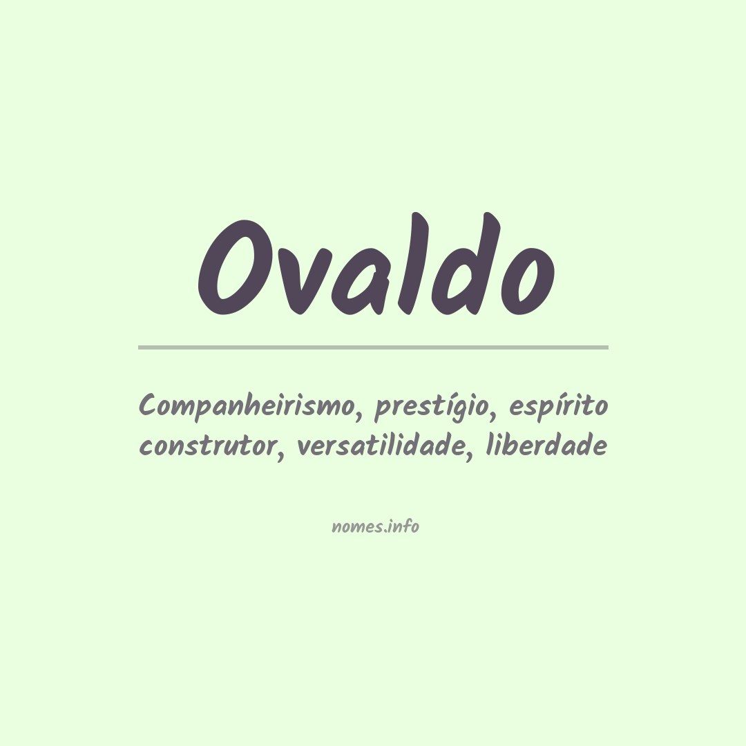 Significado do nome Ovaldo Significado do nome Ovaldo