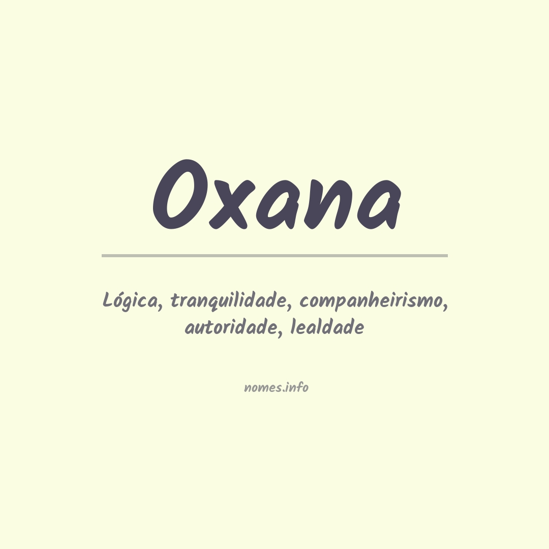 Significado do nome Oxana