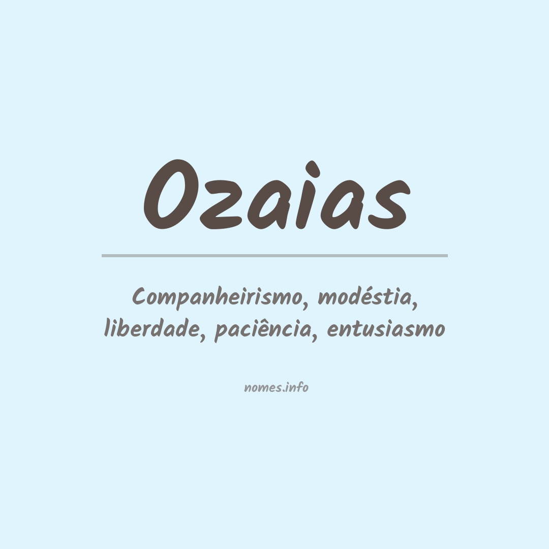 Significado do nome Ozaias