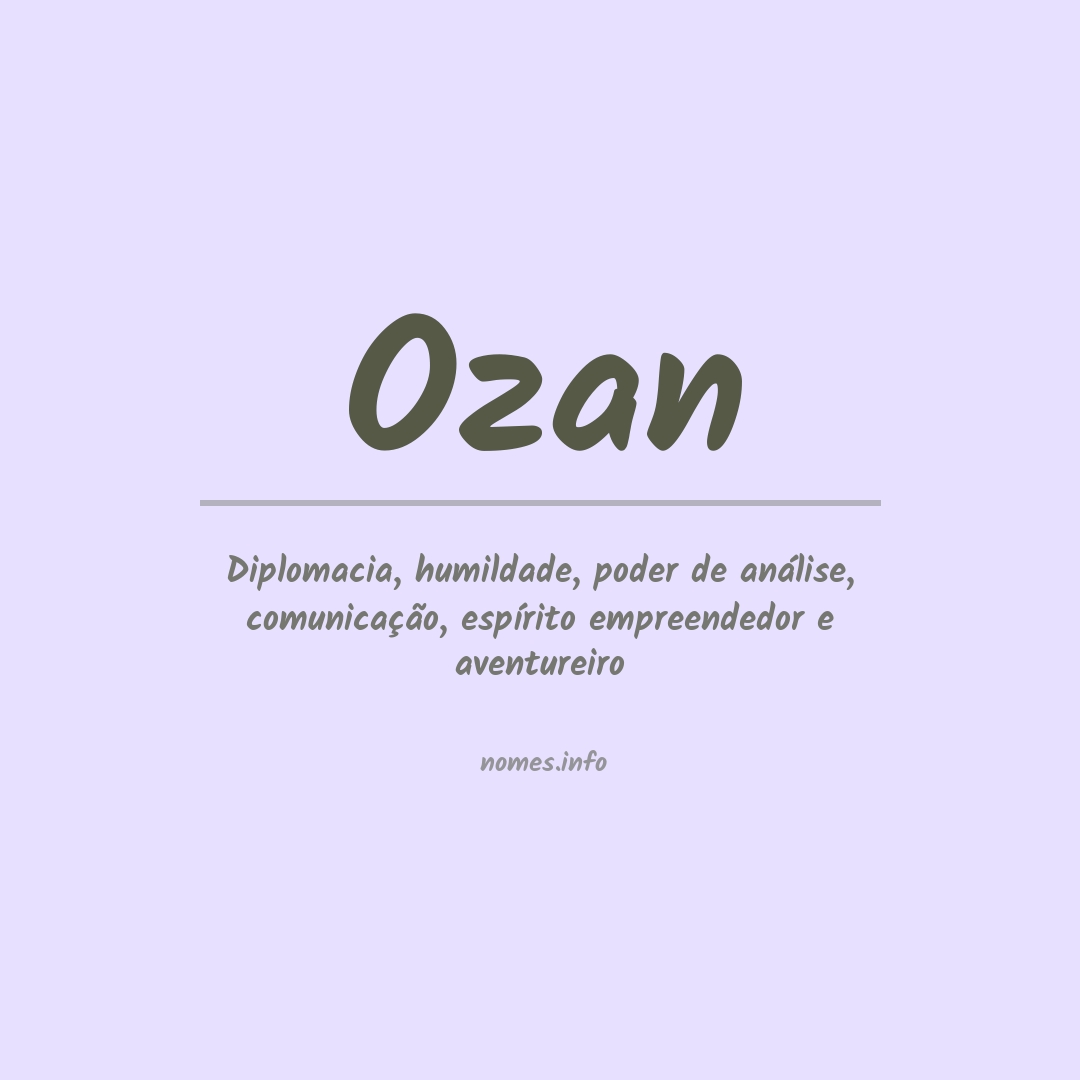 Significado do nome Ozan