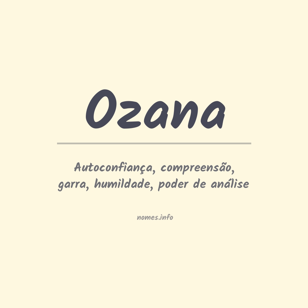 Significado do nome Ozana