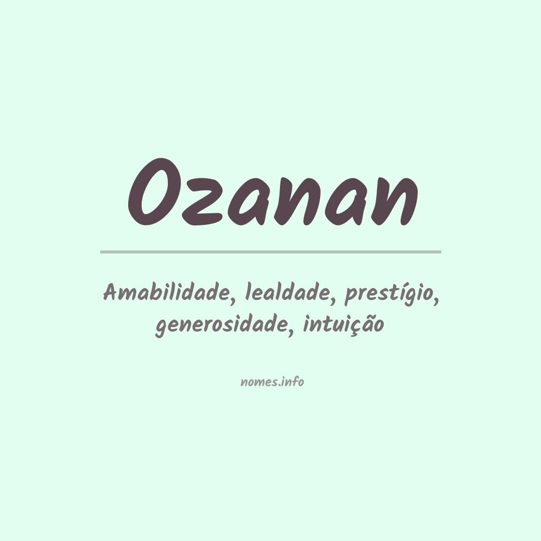 Significado do nome Ozanan
