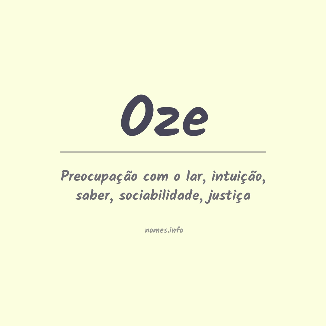 Significado do nome Oze