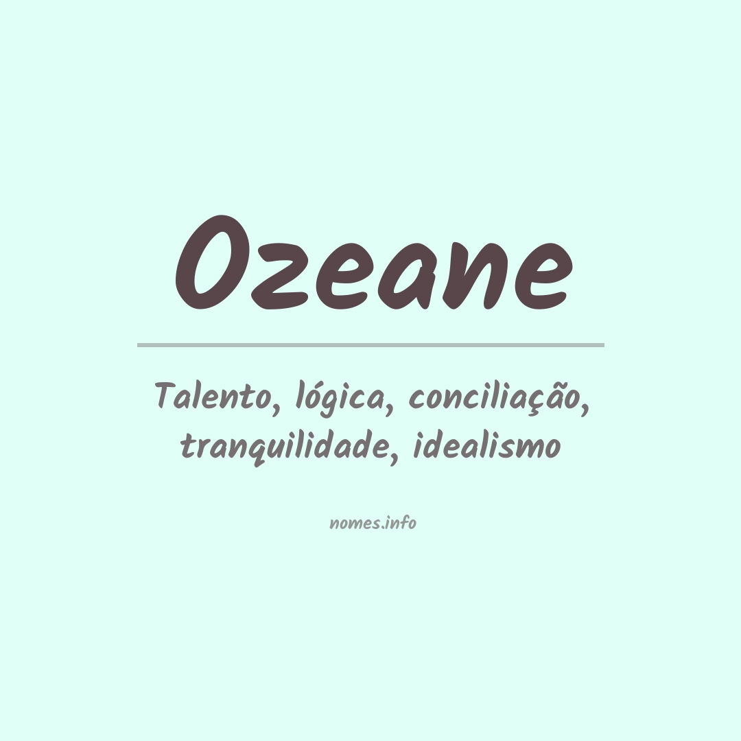 Significado do nome Ozeane