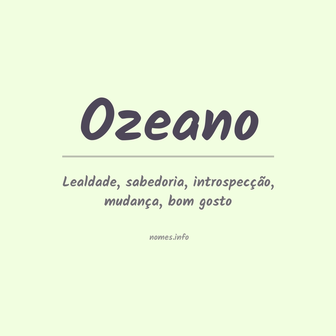 Significado do nome Ozeano