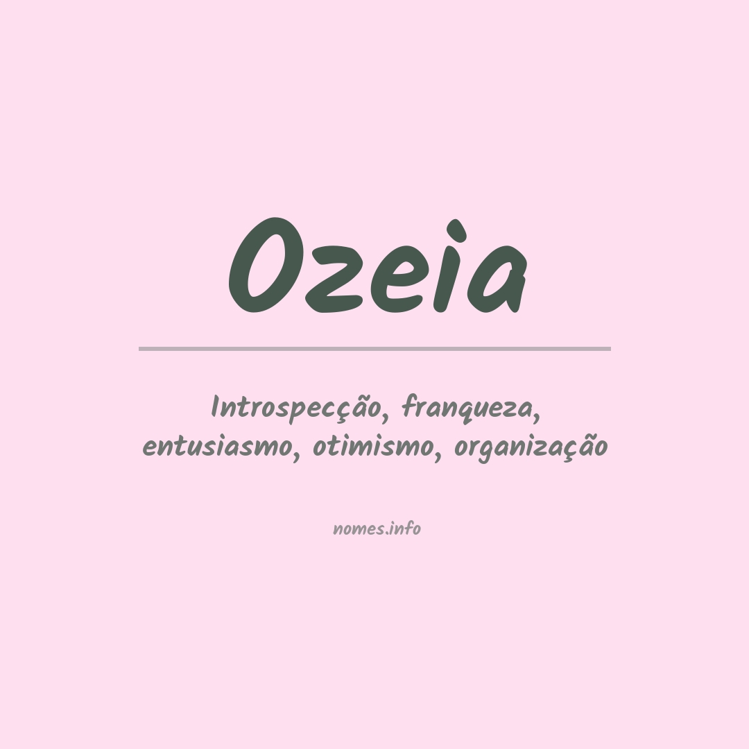 Significado do nome Ozeia