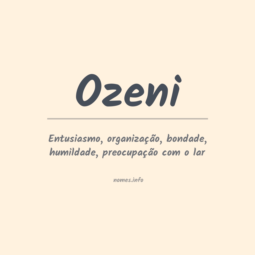 Significado do nome Ozeni