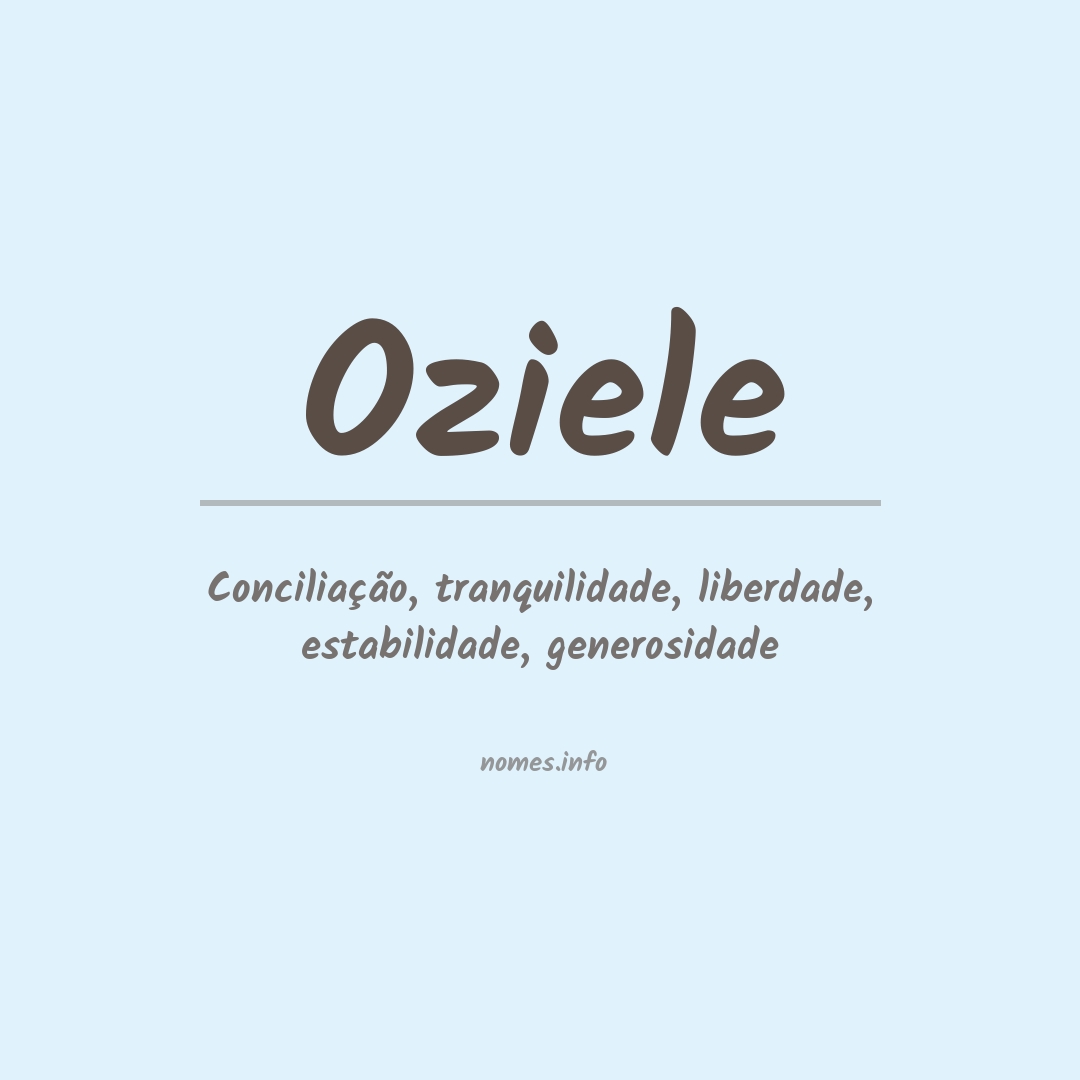 Significado do nome Oziele