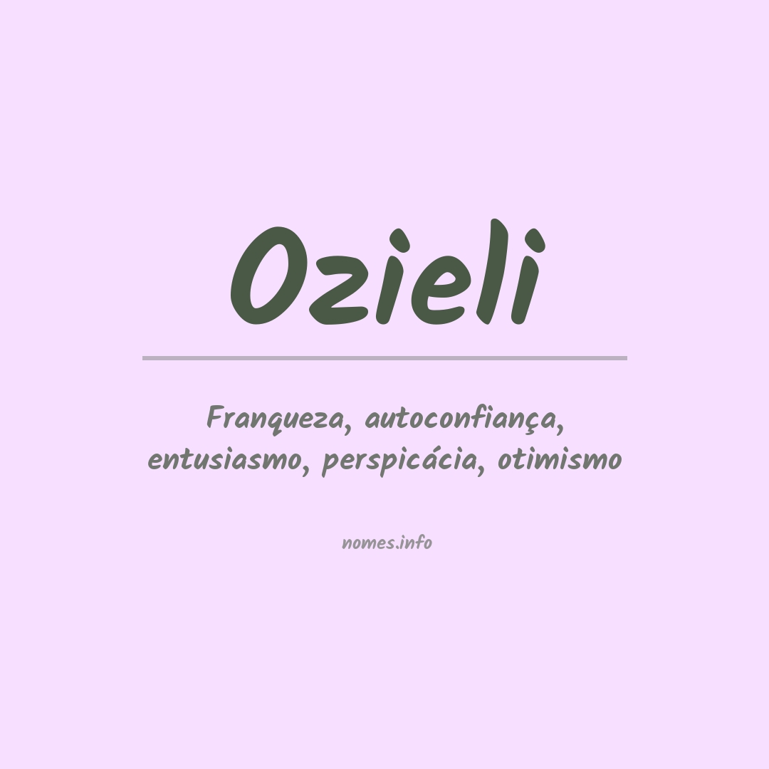 Significado do nome Ozieli