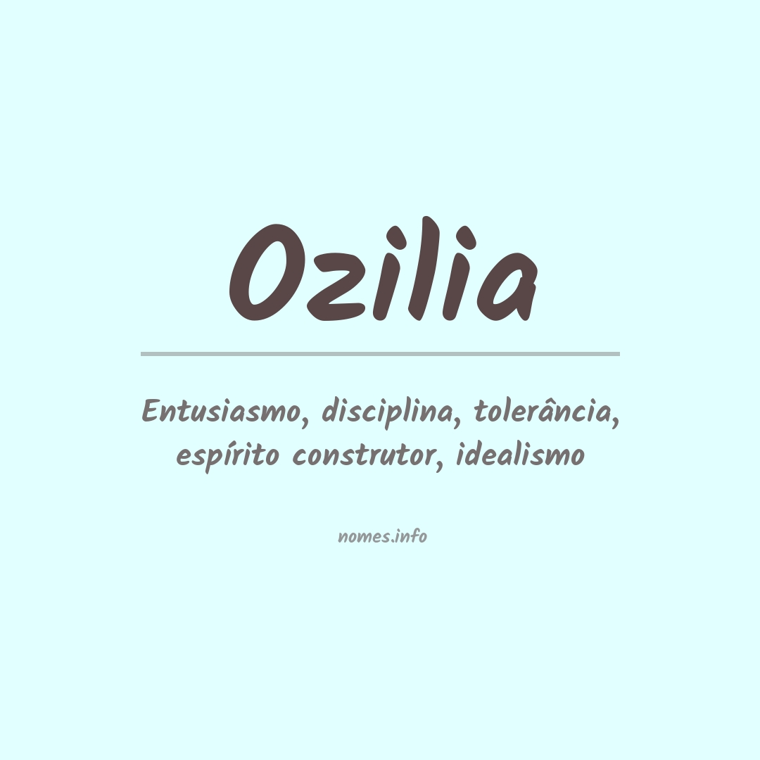 Significado do nome Ozilia