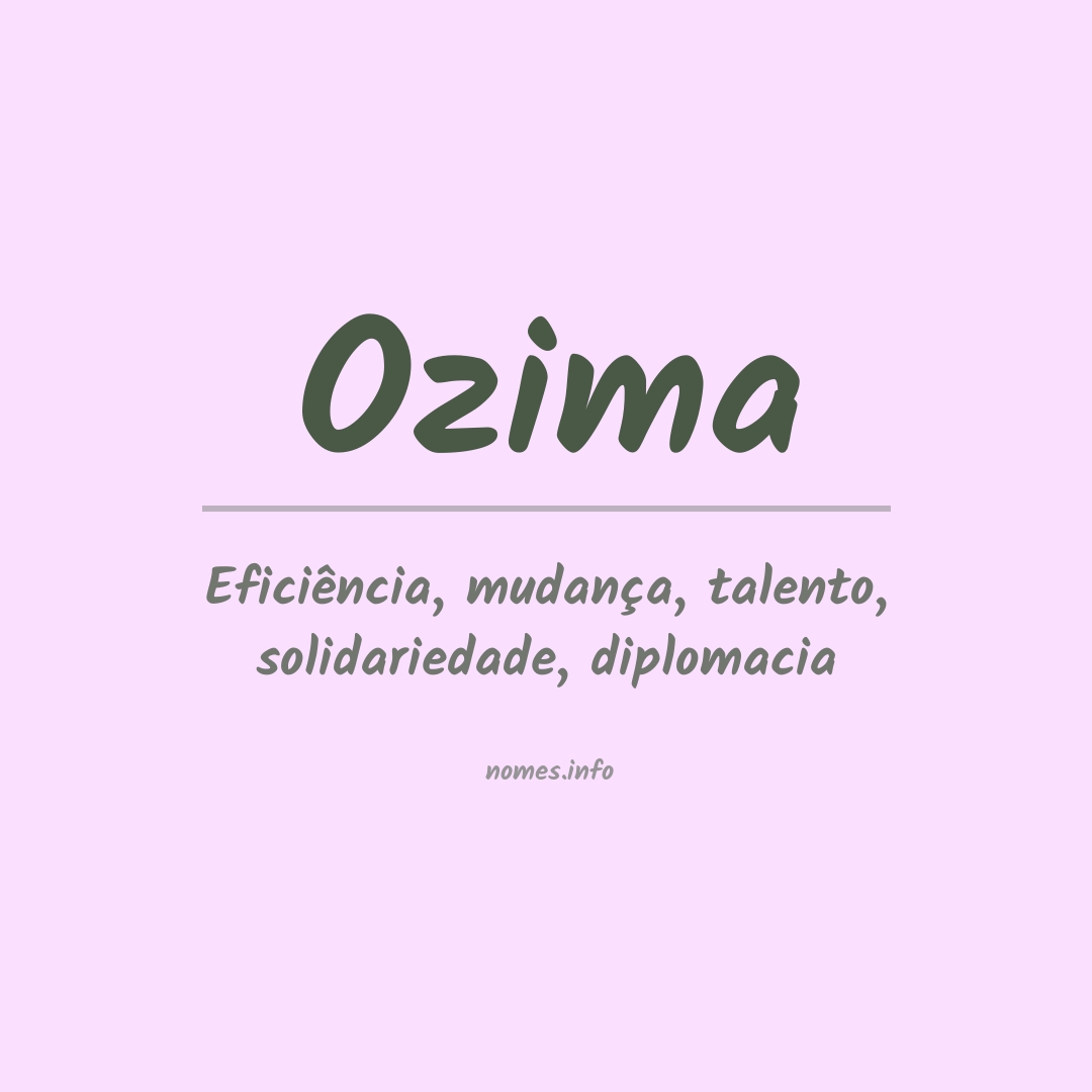 Significado do nome Ozima
