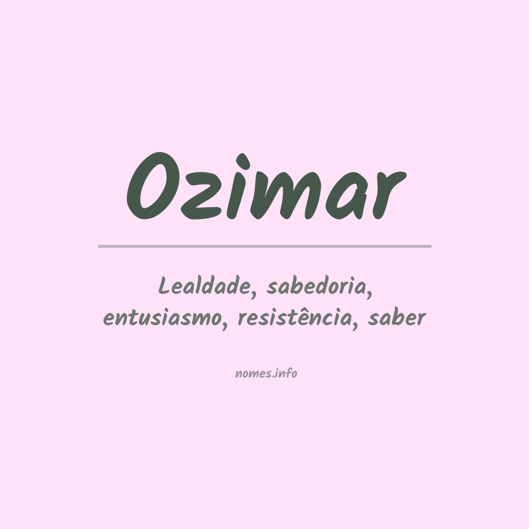 Significado do nome Ozimar
