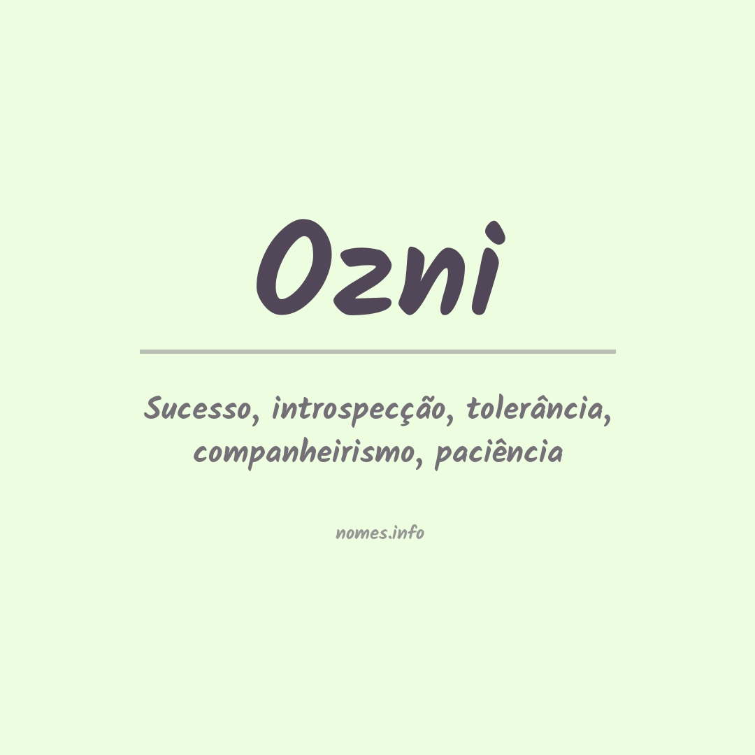 Significado do nome Ozni