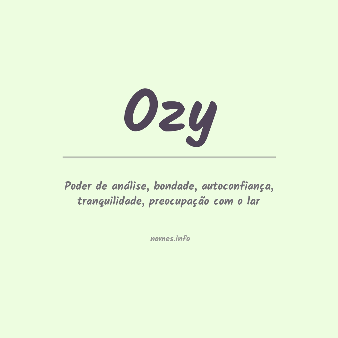 Significado do nome Ozy