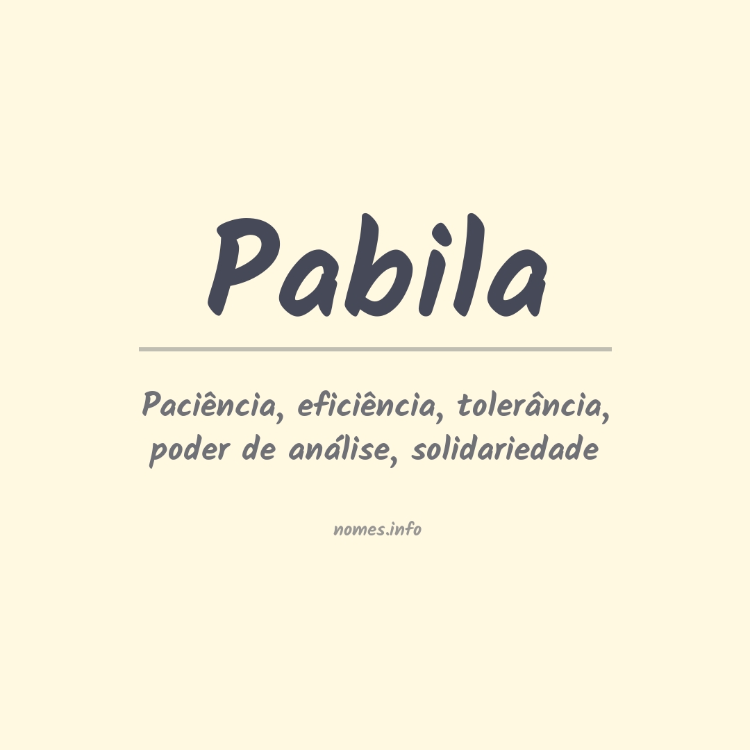 Significado do nome Pabila