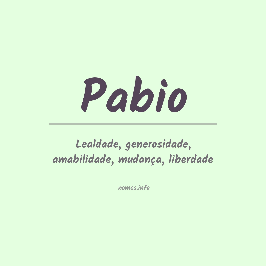 Significado do nome Pabio