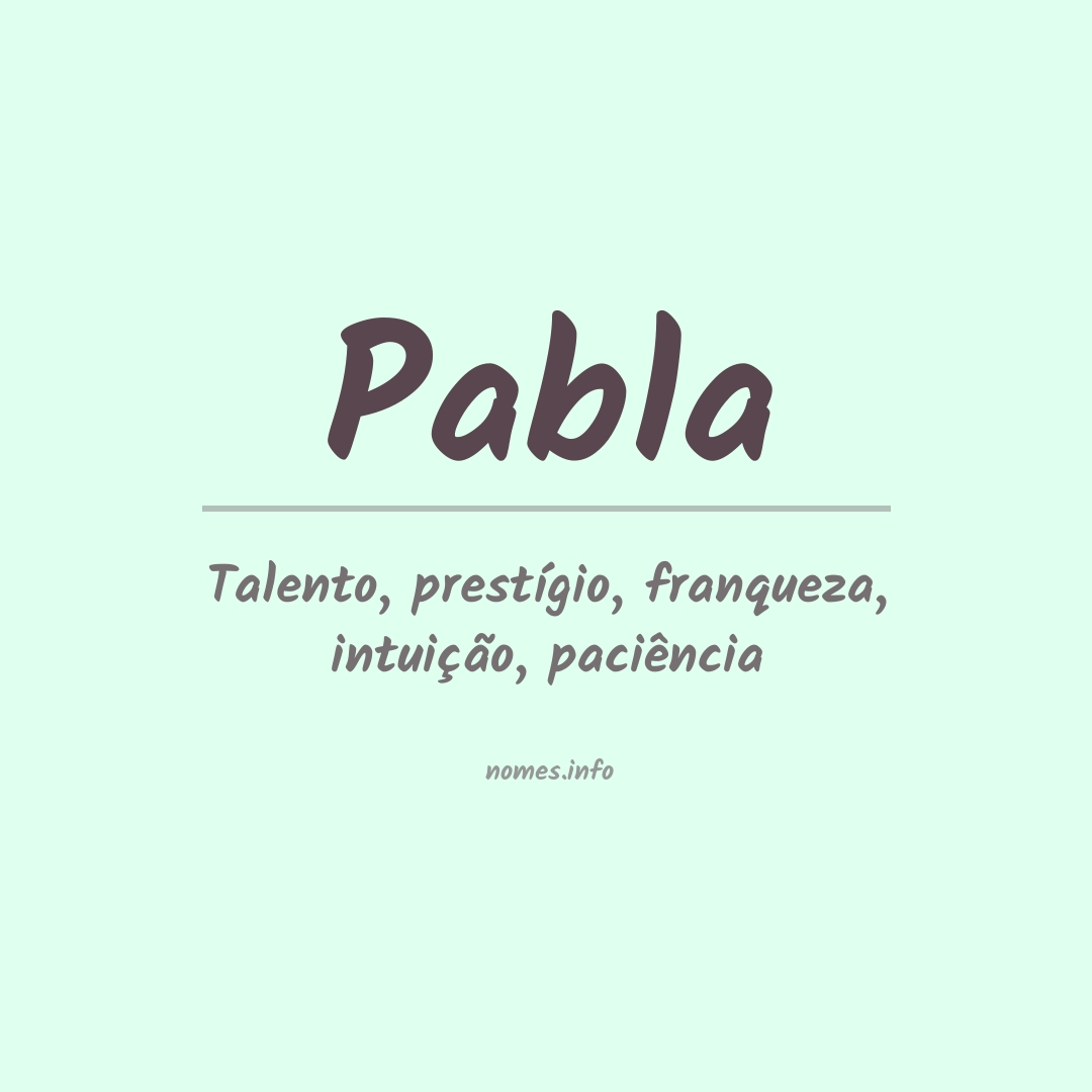 Significado do nome Pabla