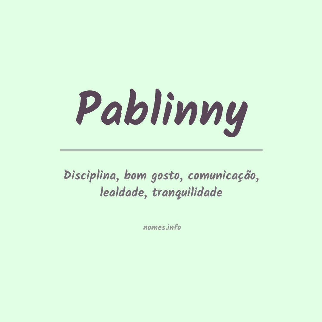 Significado do nome Pablinny