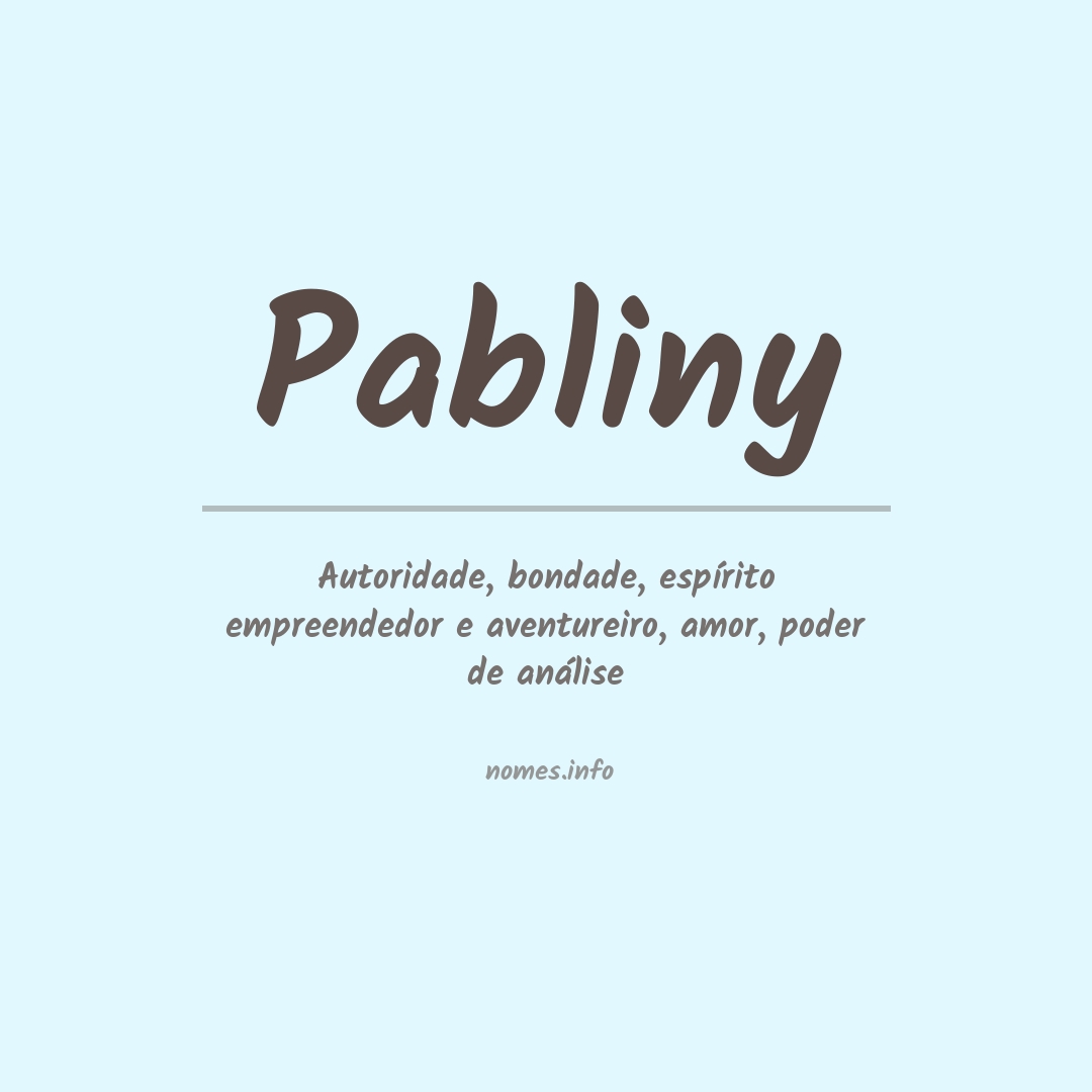 Significado do nome Pabliny