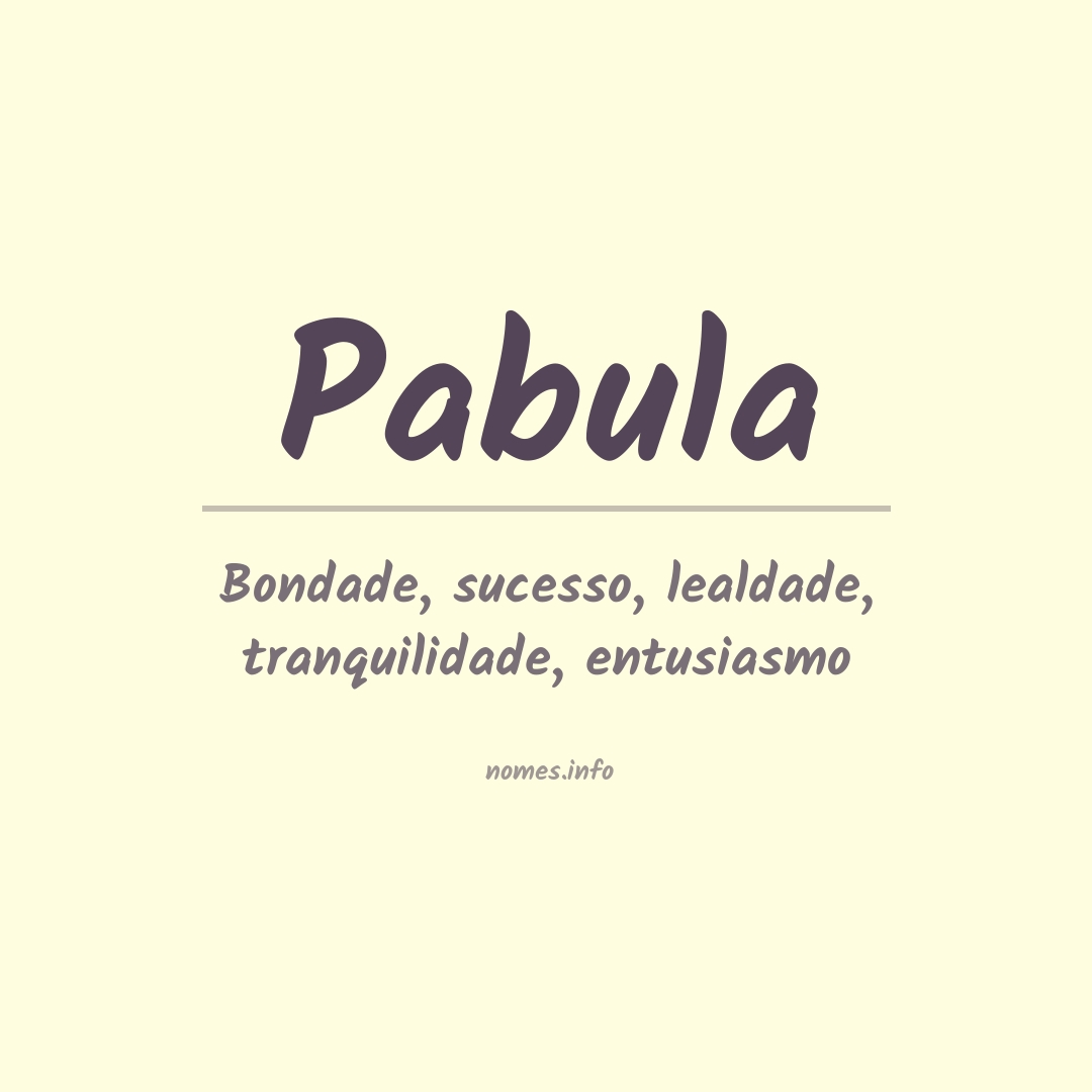 Significado do nome Pabula