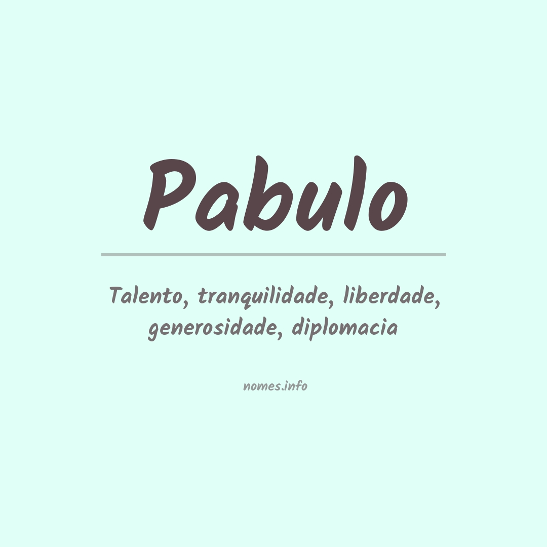 Significado do nome Pabulo