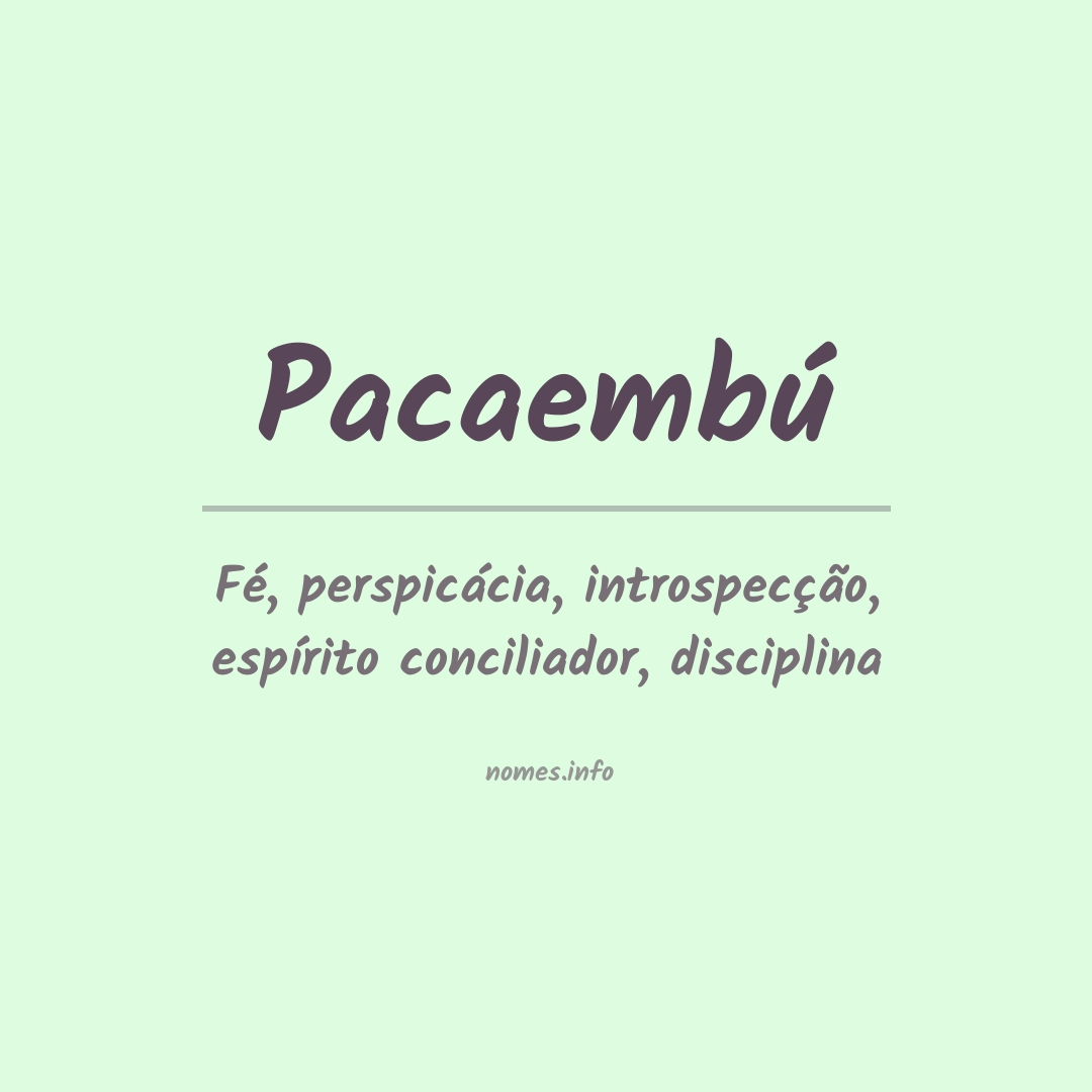 Significado do nome Pacaembú