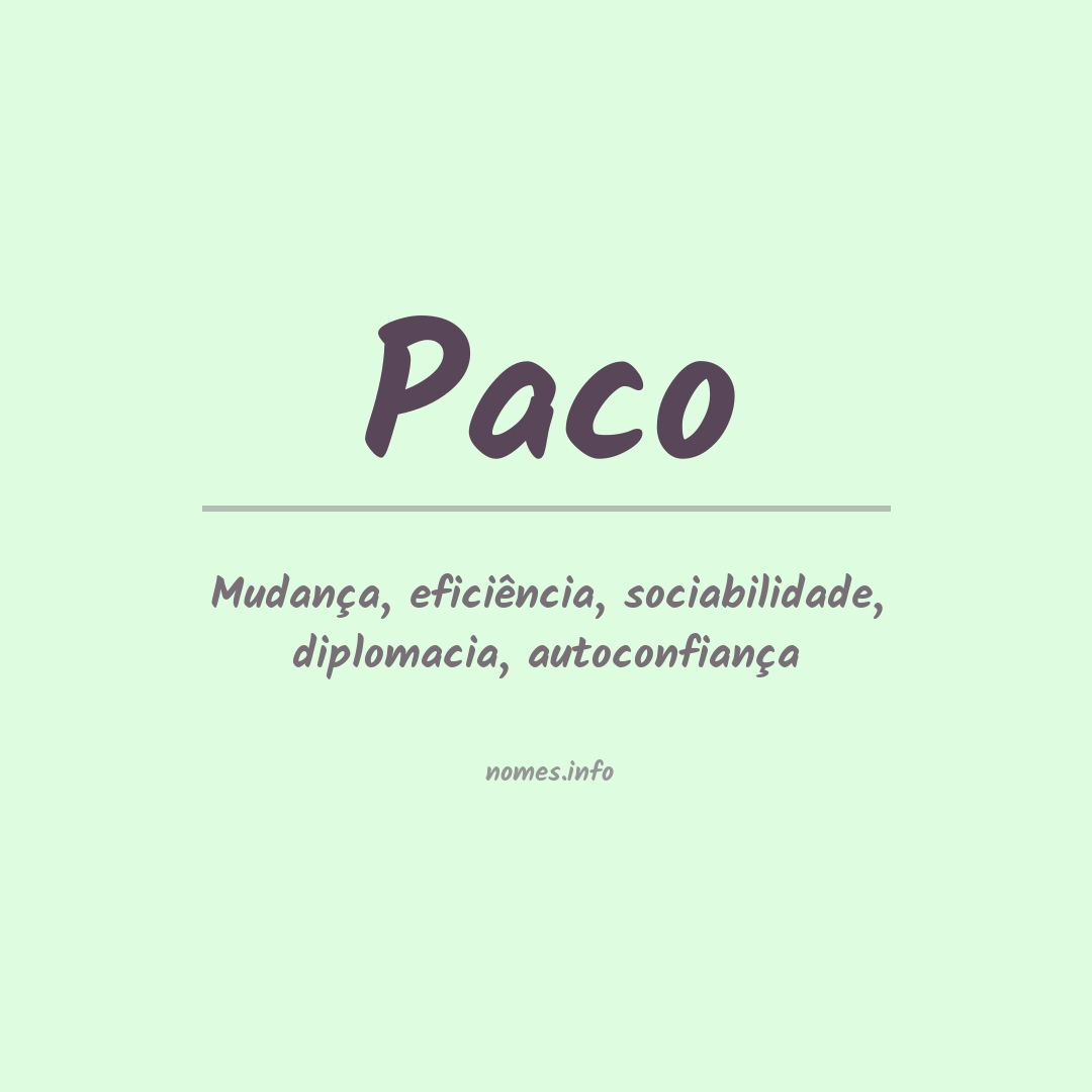 Significado do nome Paco