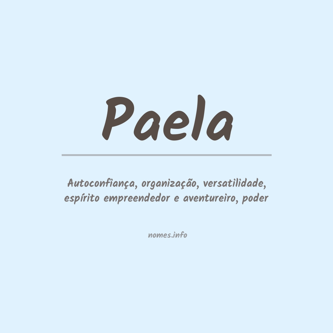 Significado do nome Paela