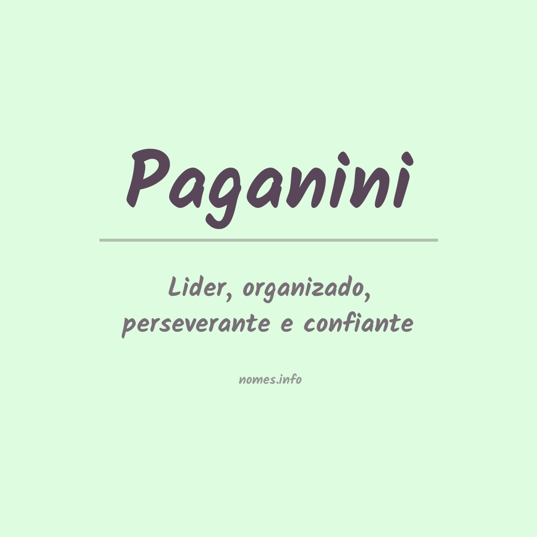 Significado do nome Paganini