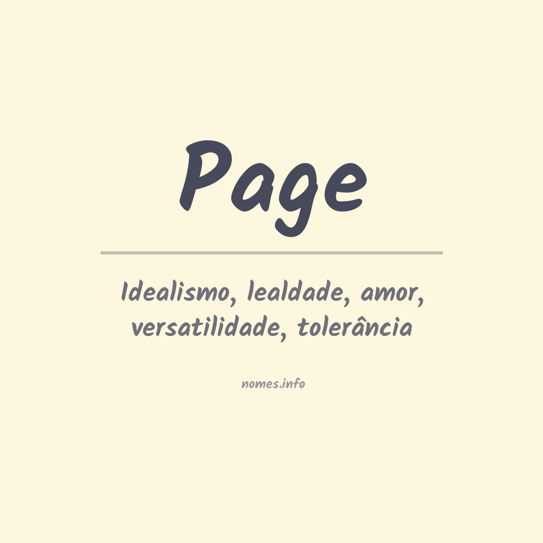 Significado do nome Page